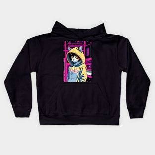 Cat looking cute on Hoodies Kids Hoodie